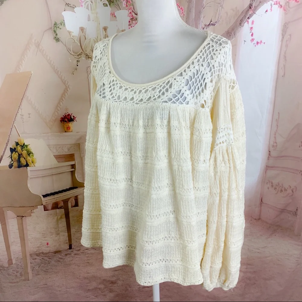 Free People Someday Crochet Eyelet Be…